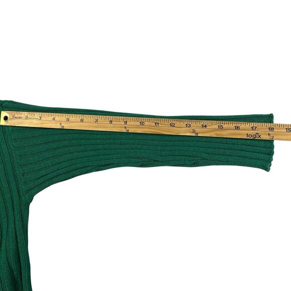 AMERICAN EAGLE Womens Sz XL Green Boxy Cropped Knit Ribbed Cardigan Sweater - Picture 16 of 16